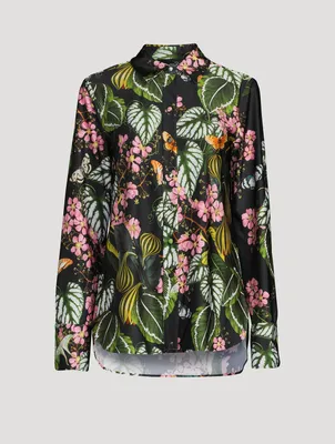 Jersey Blouse Mixed Botanical Print