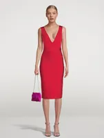 Icon Deep V-Neck Midi Dress