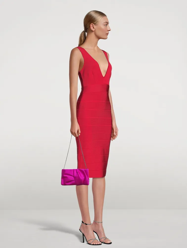 Icon Deep V-Neck Midi Dress