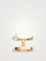Serti Sur Vide 18K Rose Gold Ring With Diamond