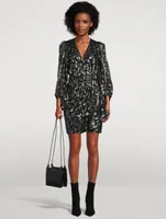 Ginger Silk Jacquard Wrap Dress