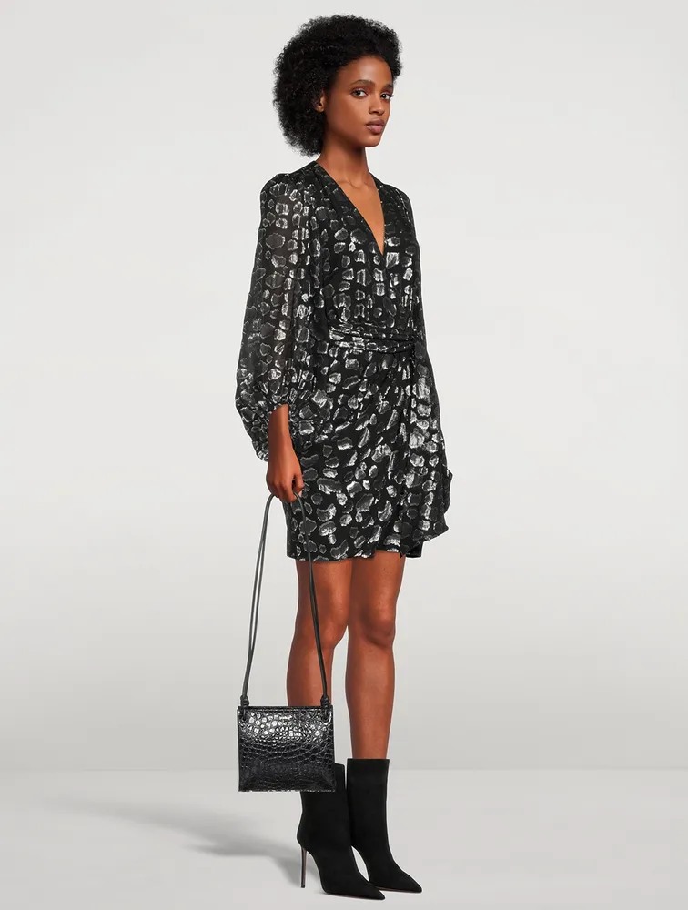 Ginger Silk Jacquard Wrap Dress