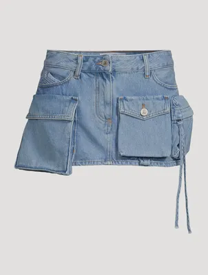 Fay Cargo Denim Mini Skirt