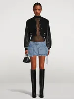 Fay Cargo Denim Mini Skirt