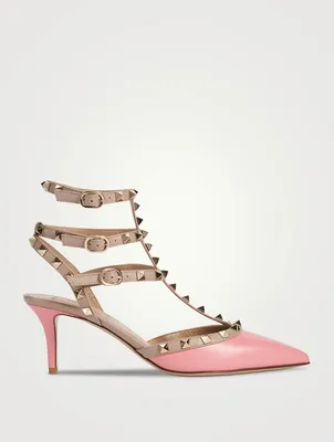 Rockstud Leather Ankle-Strap Pumps