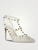 Rockstud Mesh Ankle-Strap Pumps