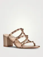 Rockstud Leather Heeled Mules
