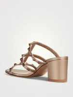 Rockstud Leather Heeled Mules