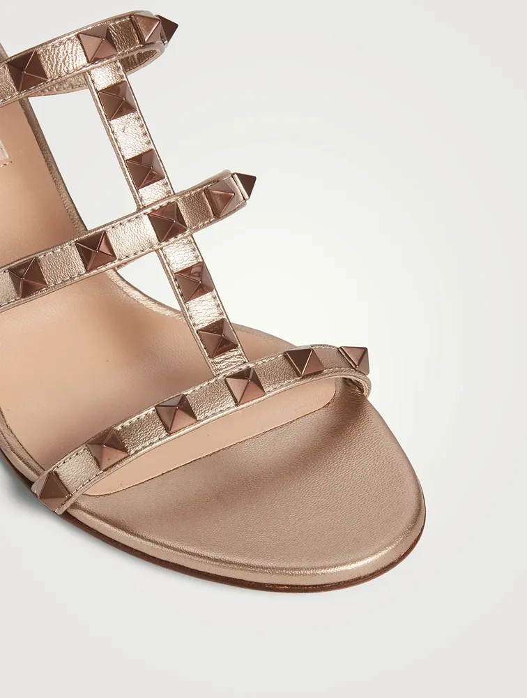 Rockstud Leather Heeled Mules