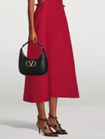 Roman Stud Metallic Leather Ankle-Cuff Pumps