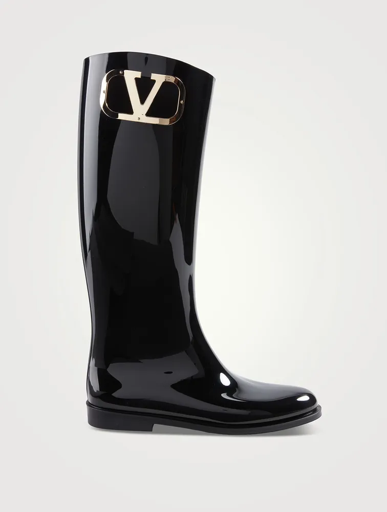 Valentino Garavani Vlogo Type Patent Rain Boots