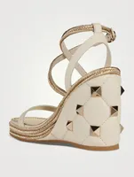 Roman Stud Leather Espadrille Wedge Sandals