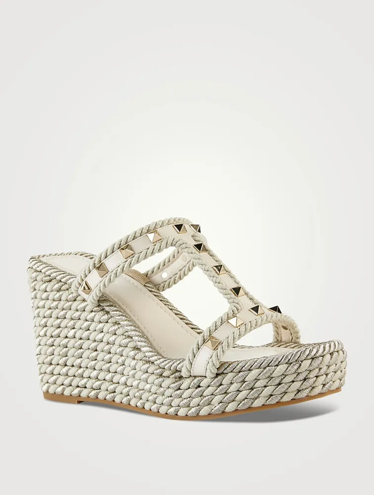 Braided Platform Wedge Mules