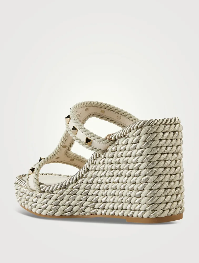 Braided Platform Wedge Mules