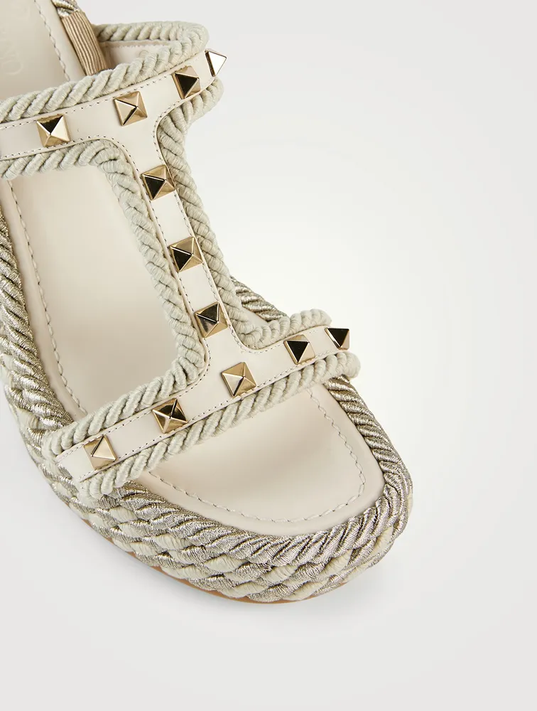 Braided Platform Wedge Mules