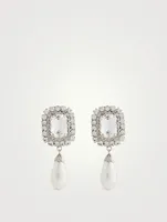 Crystal And Faux Pearl Earrings