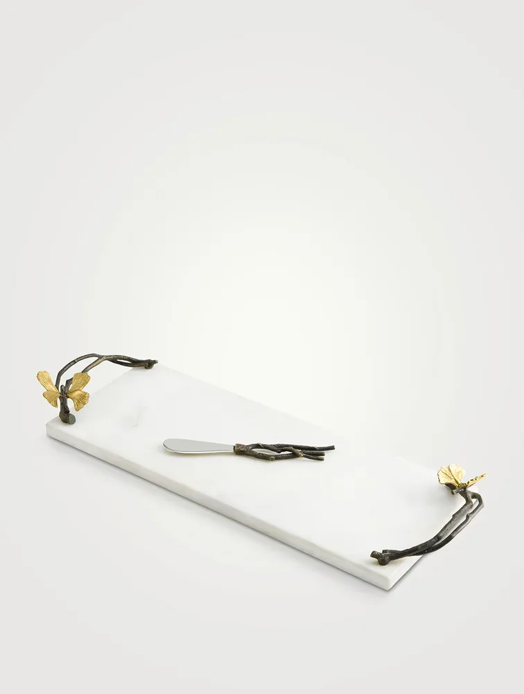 Butterfly Ginkgo Small Cheese Board With Knife