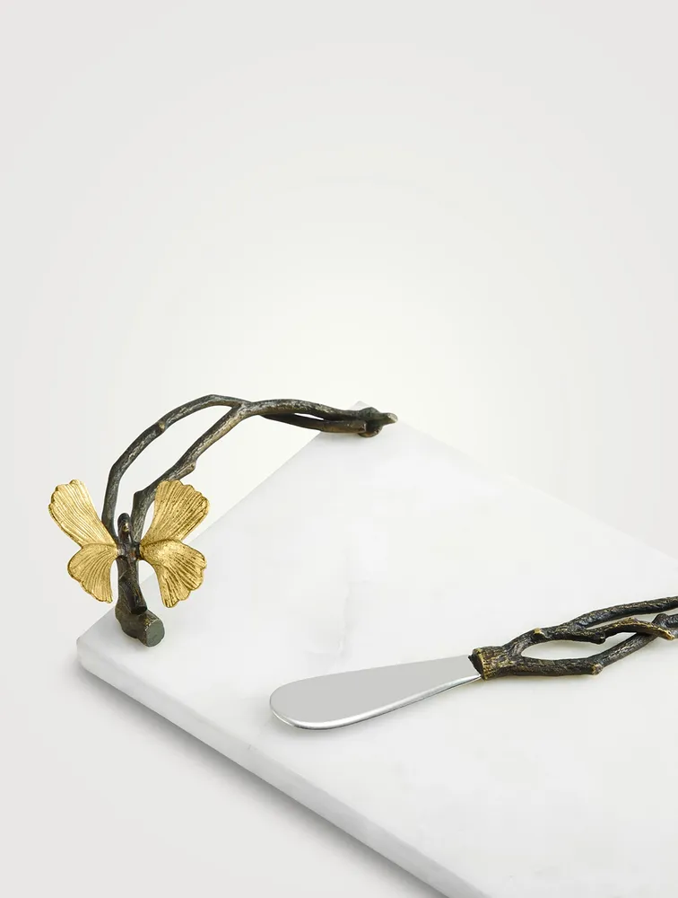 Butterfly Ginkgo Small Cheese Board With Knife