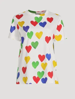 Jersey T-Shirt Hearts Print