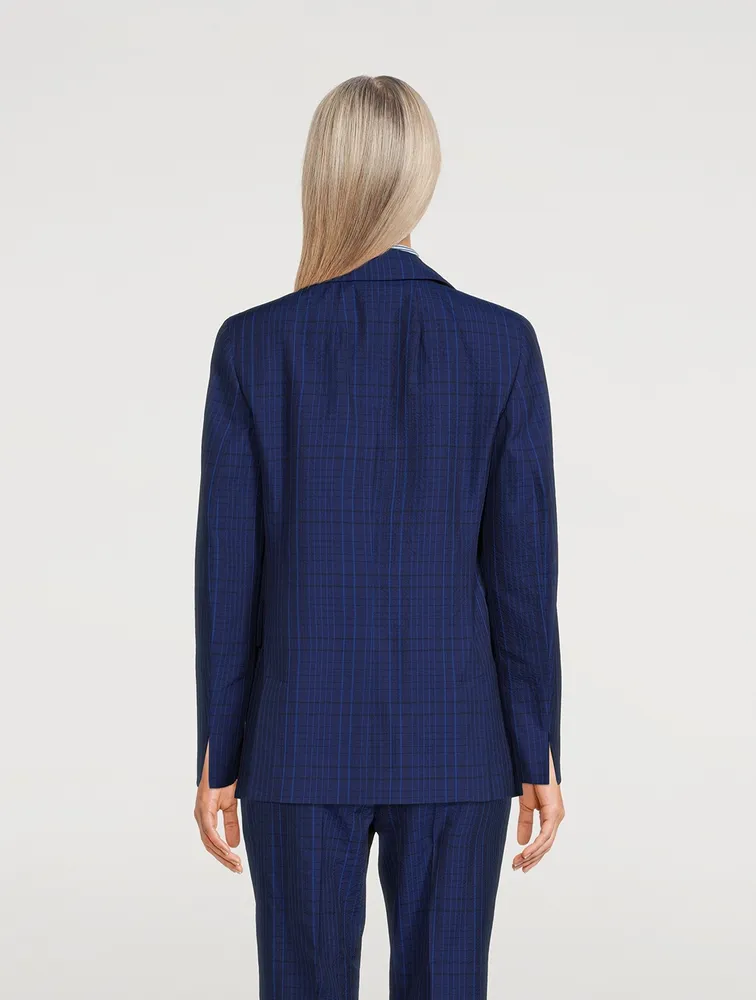 Malik Seersucker Jacket Plaid Print