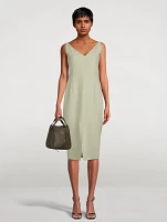 Cotton Silk Double-Face Sheath Dress