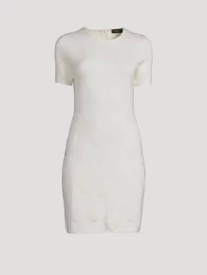 Stretch-Silk 3D Hearts Jacquard Dress