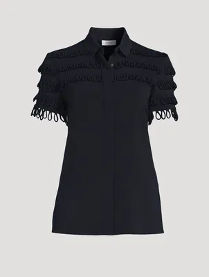 Loop Fringe Crêpe Shirt