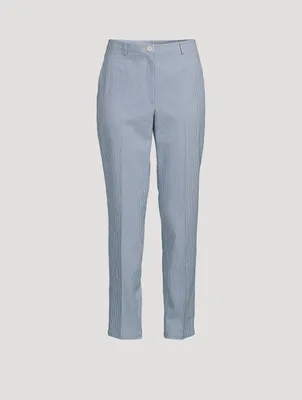 Freda Seersucker Ankle Trousers