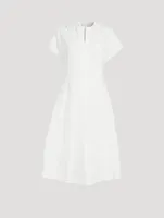 Circle Loop Embroidered Cotton Midi Dress