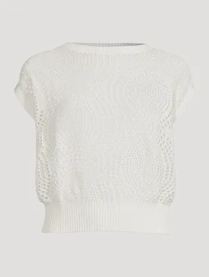 Dot Mesh Knit Sweater