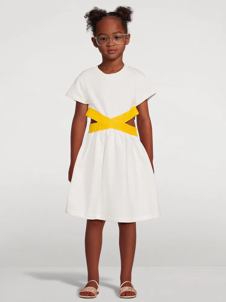 Kids Cotton Dress With Cut-Out Waist
