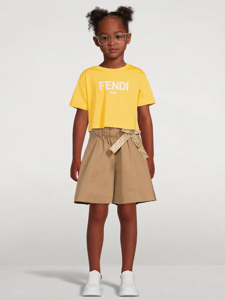 Kids Cotton Cropped T-Shirt