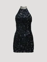 Gaby Sequin Halter Dress