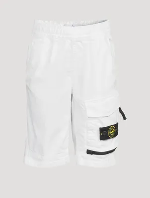 Cotton And Wool Stretch Cargo Shorts