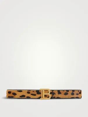 B-Belt Calfskin Leather Belt Leopard Print