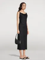 Berna Draped Wool Midi Dress