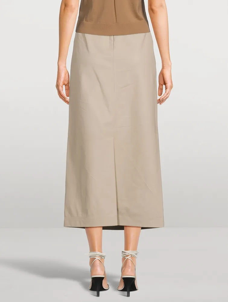 Berthe Leather Midi Skirt
