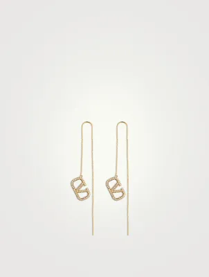 Crystal VLOGO Threader Earrings