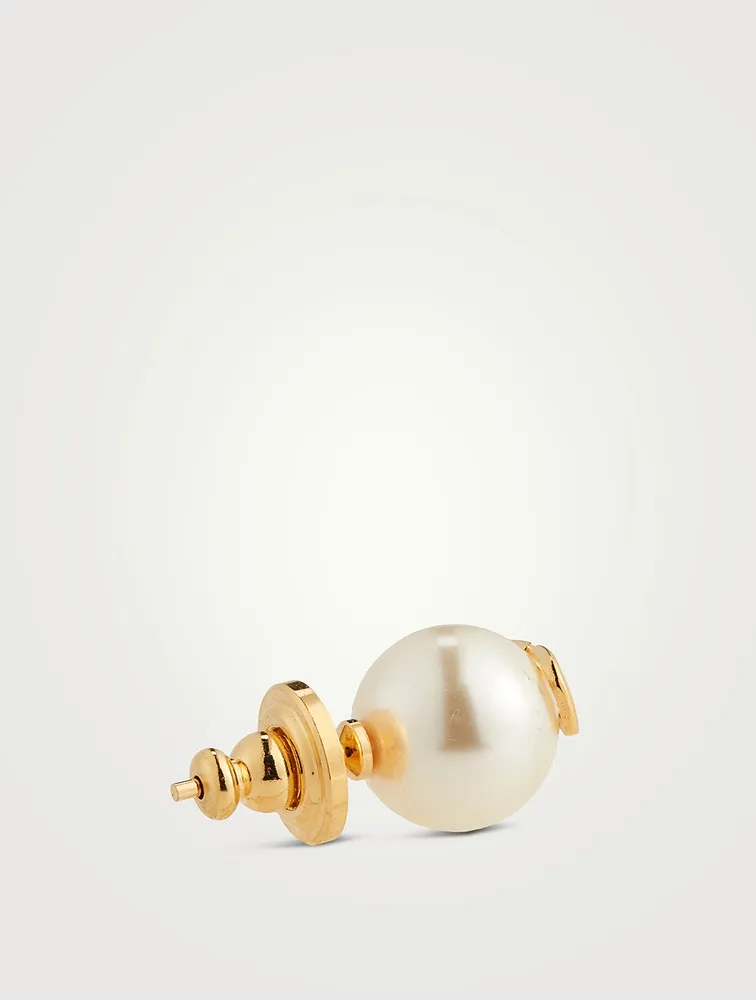 Faux Pearl VLOGO Earrings