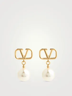 VLOGO Earrings With Faux Pearls