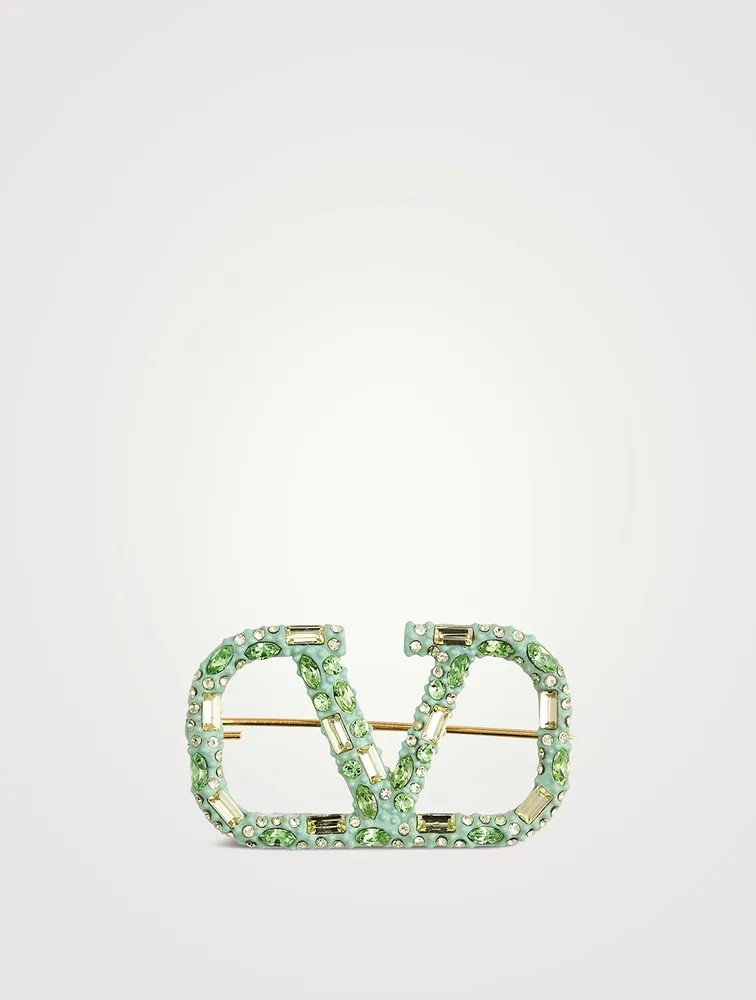 VLOGO Crystal Brooch