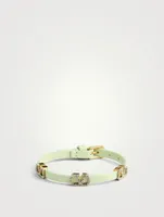 VLOGO Leather Strap Bracelet With Crystals