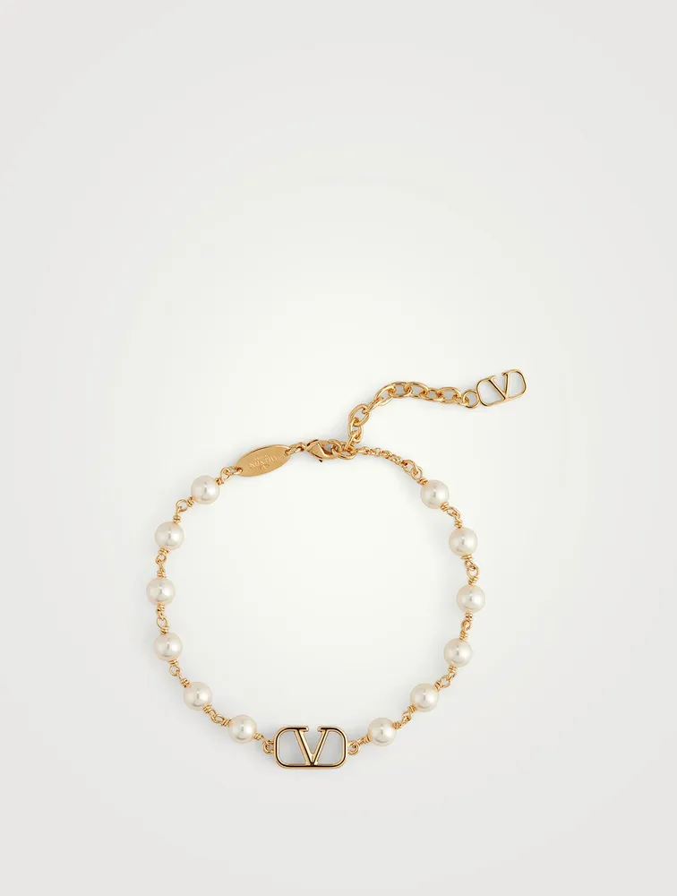 Faux Pearl VLOGO Bracelet