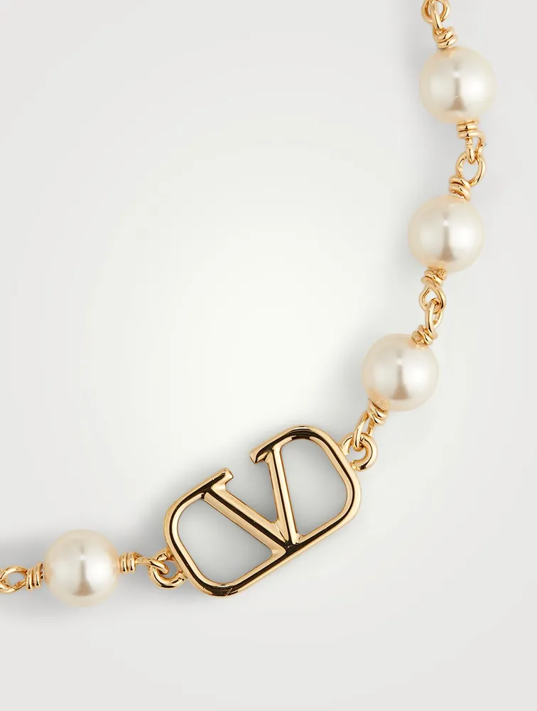 Faux Pearl VLOGO Bracelet