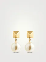 Rockstud Faux Pearl Drop Earrings