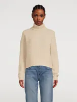 Campaign For Wool Phoebe Herringbone Knit Turtleneck Sweater