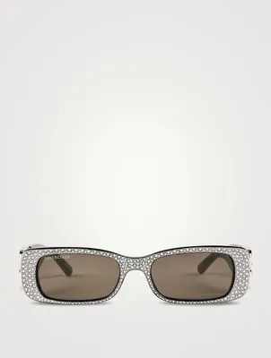 Dynasty Rectangular Sunglasses With Crystals