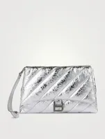 Medium Crush Quilted Metallic Leather Pouch