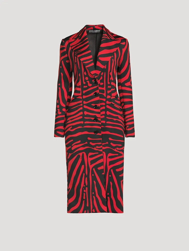 Midi Coat Zebra Print