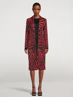 Midi Coat Zebra Print